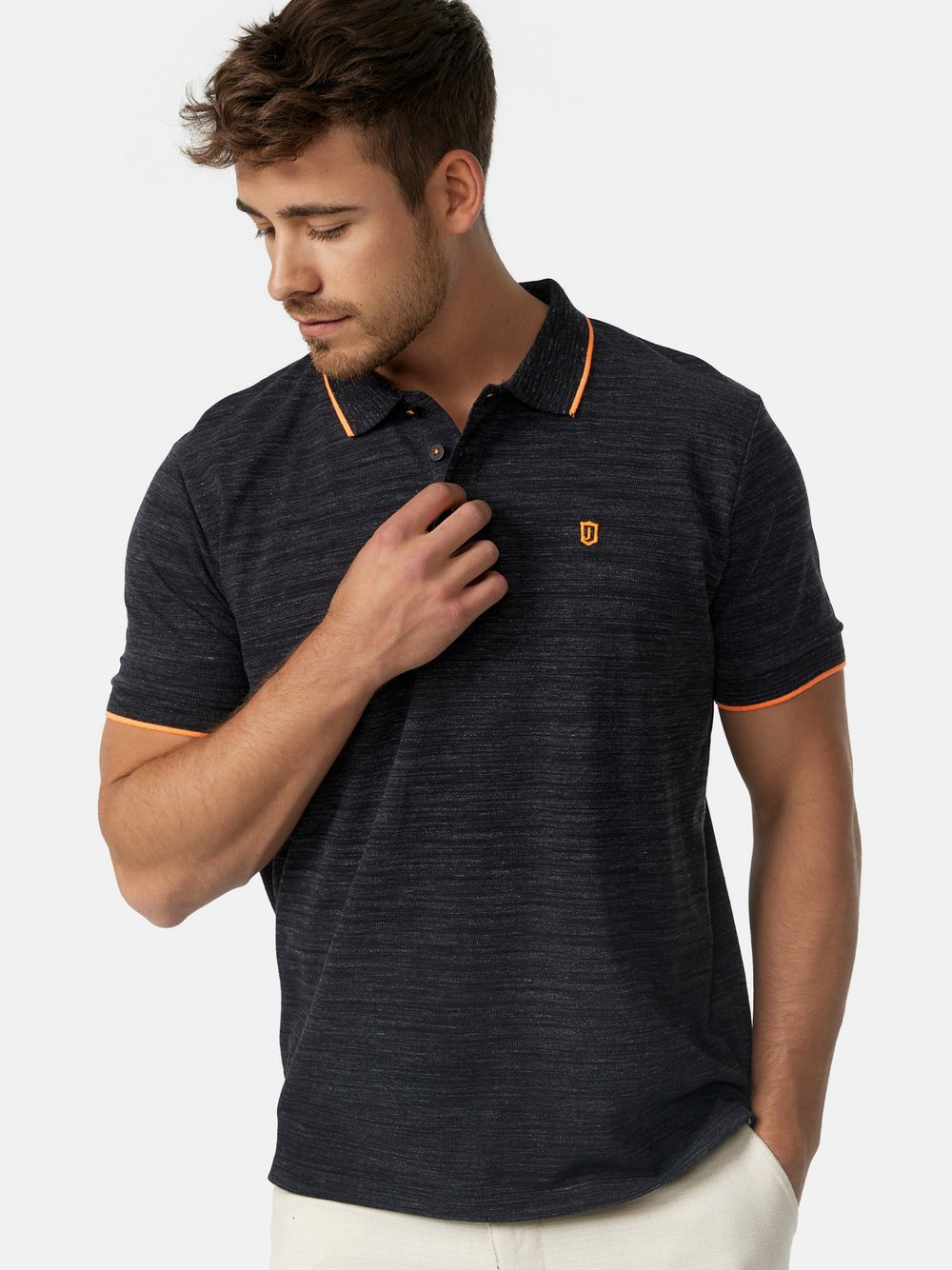 Indicode Poloshirt Herren Jersey schwarz, L