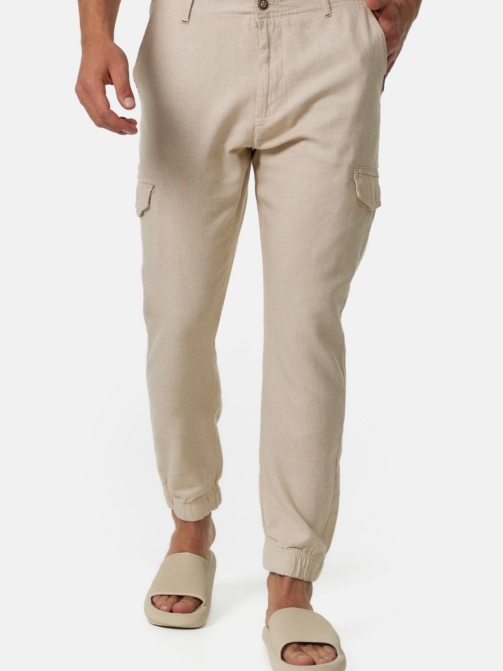 Indicode Leinenhose Herren beige, M