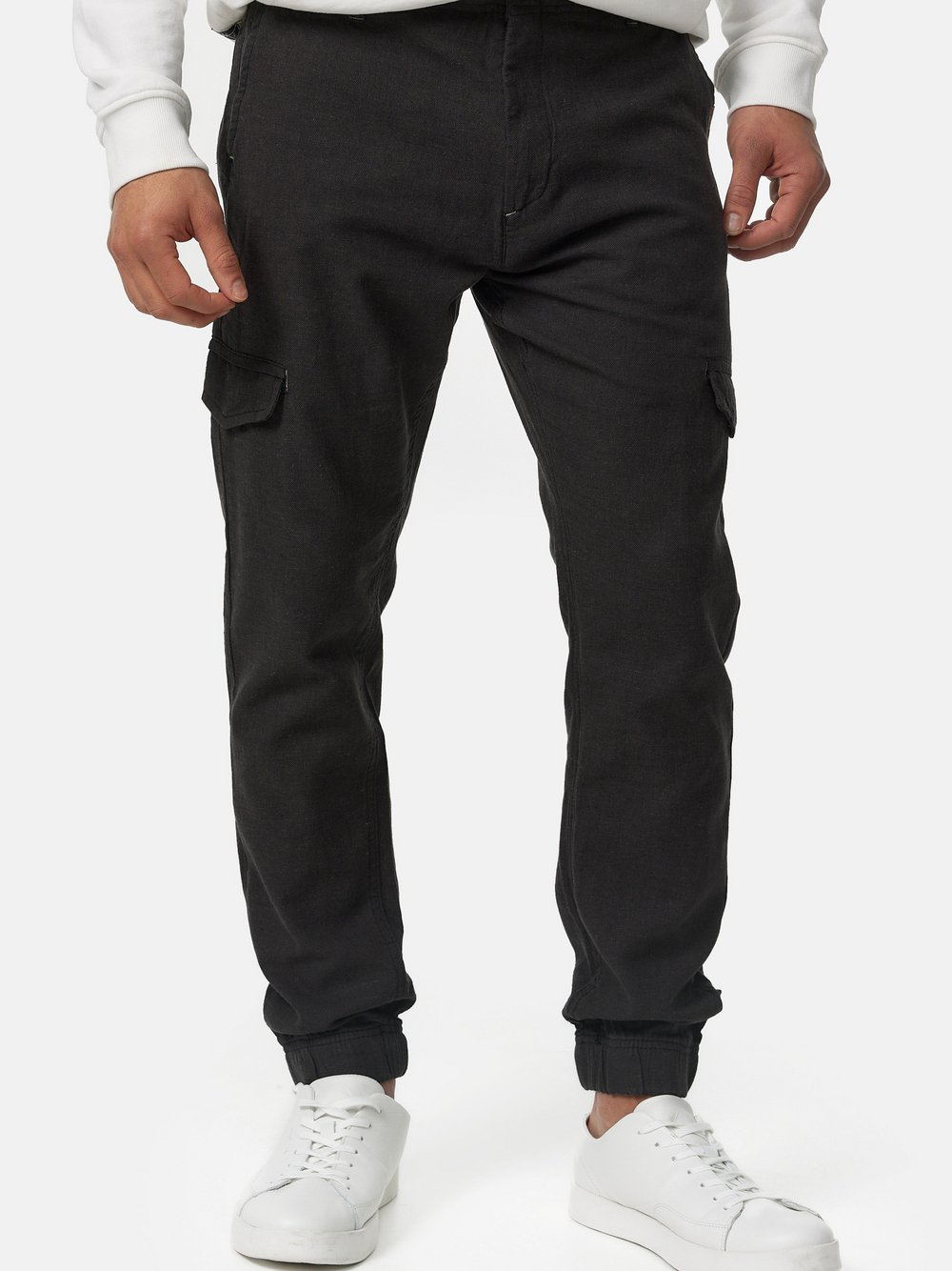 Indicode Leinenhose Herren schwarz, M