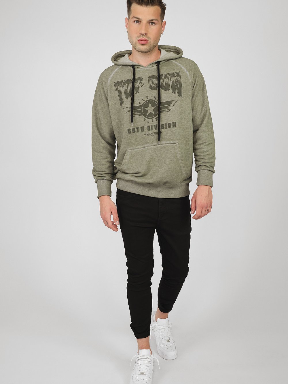 Topgun Hoodie Herren Baumwolle grün, S