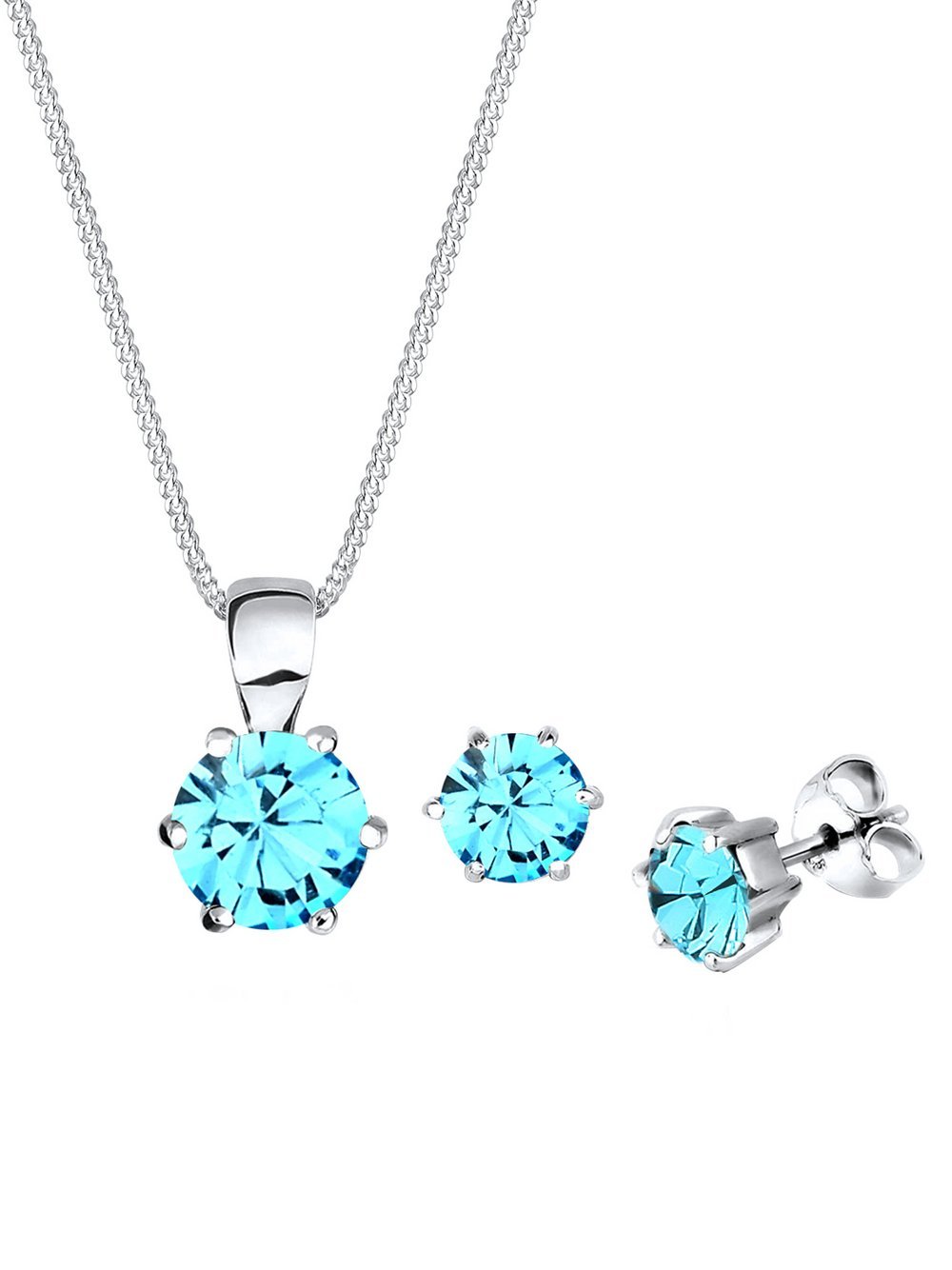 Elli Schmuckset Damen Sterlingsilber blau, 45