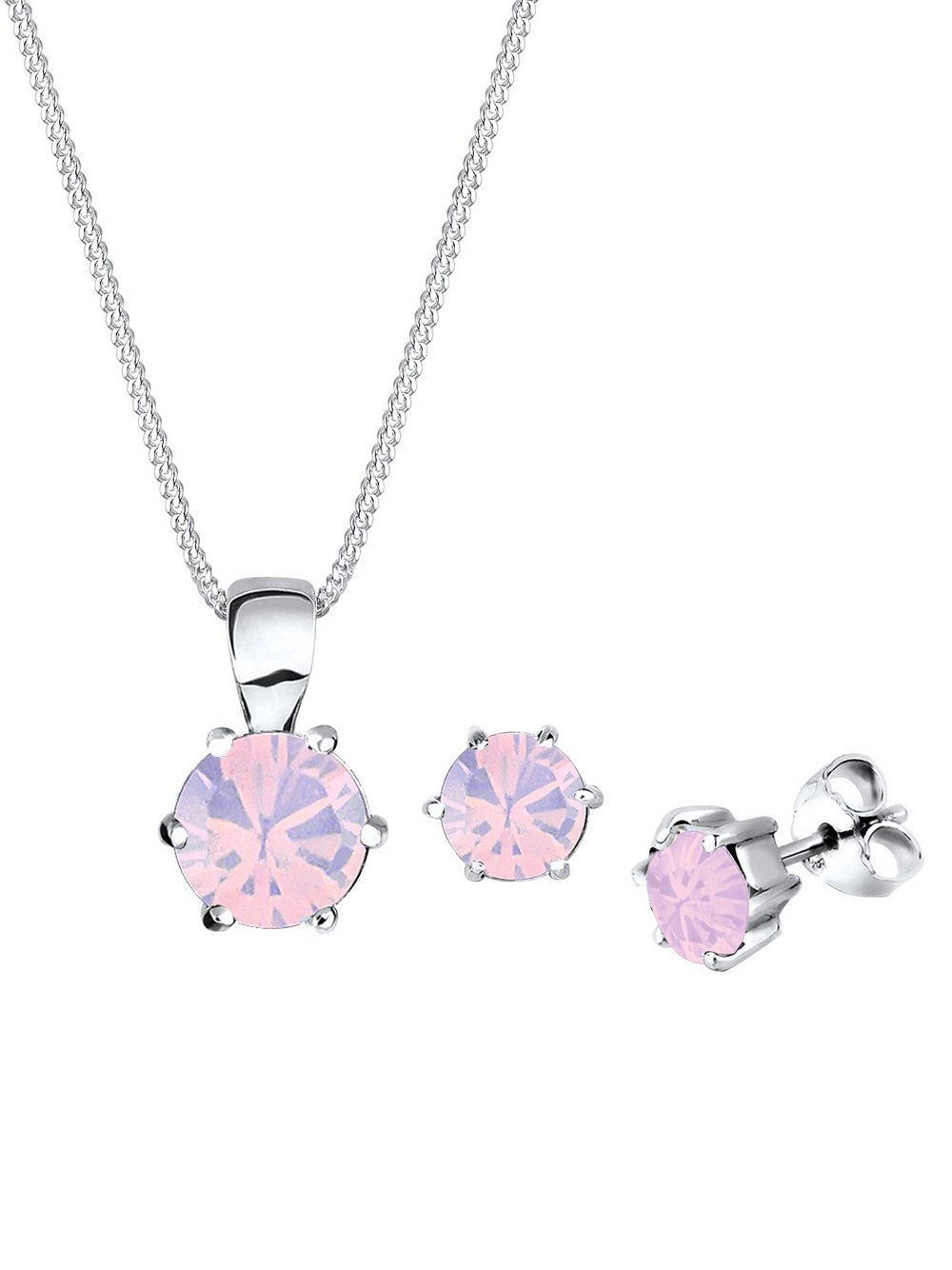 Elli Schmuckset Damen Sterlingsilber rosa, 45