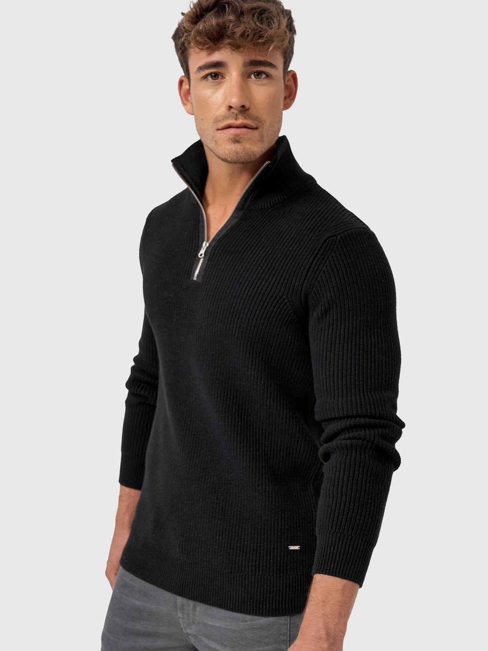 Indicode Strickpullover Herren Baumwolle schwarz, M