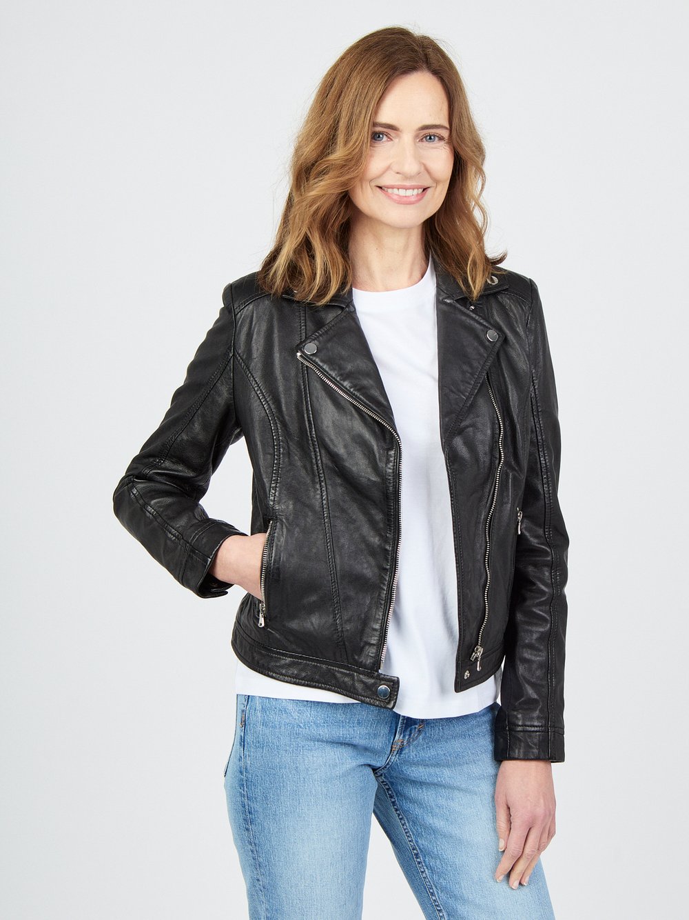 JCC Lederjacke Damen schwarz, 48