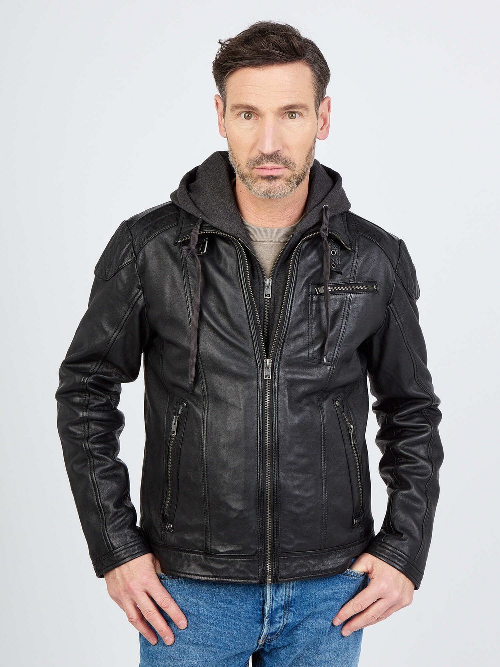 Thumbnail - JCC Lederjacke Herren schwarz, 54