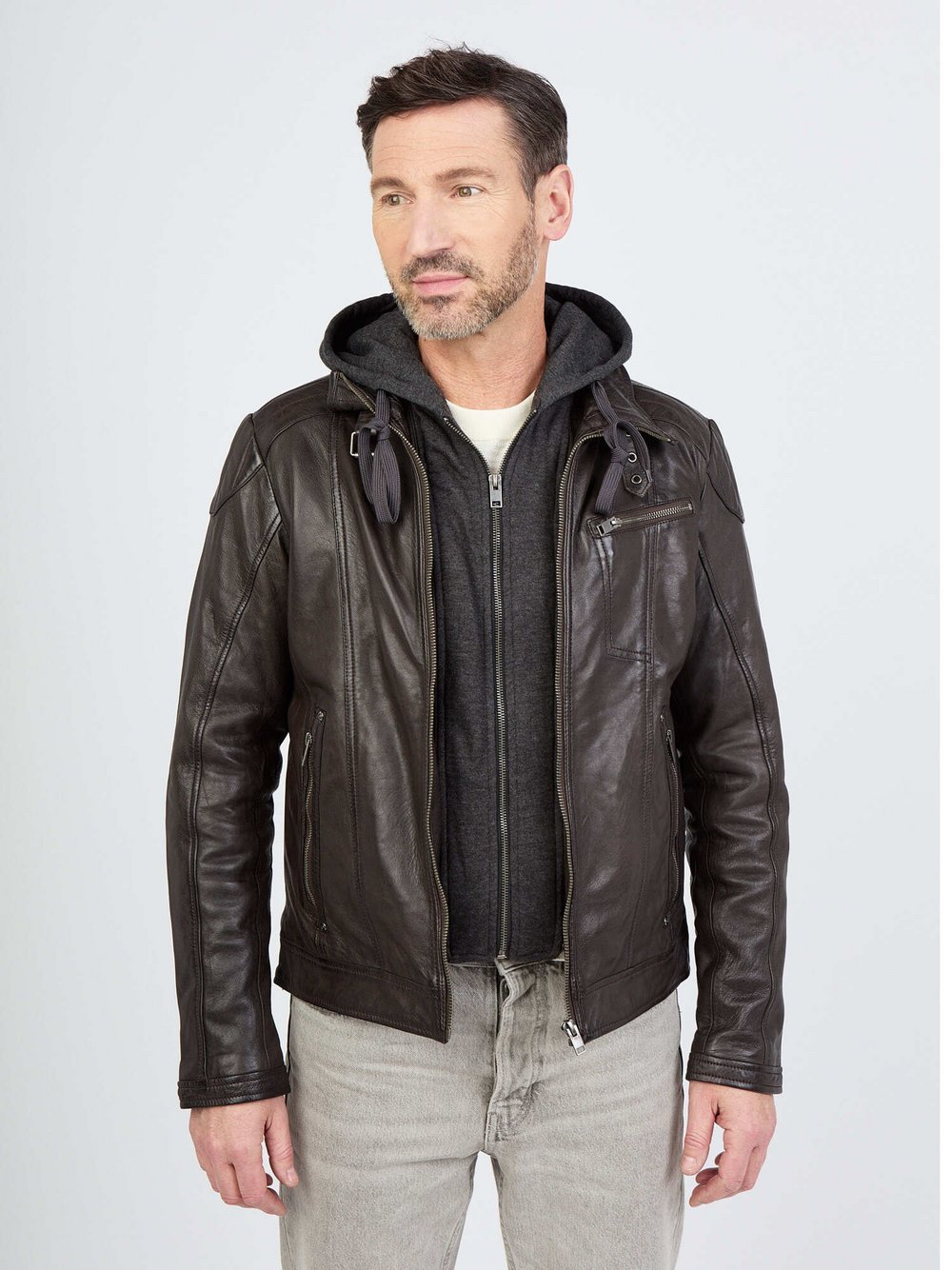 Thumbnail - JCC Lederjacke Herren braun, 54