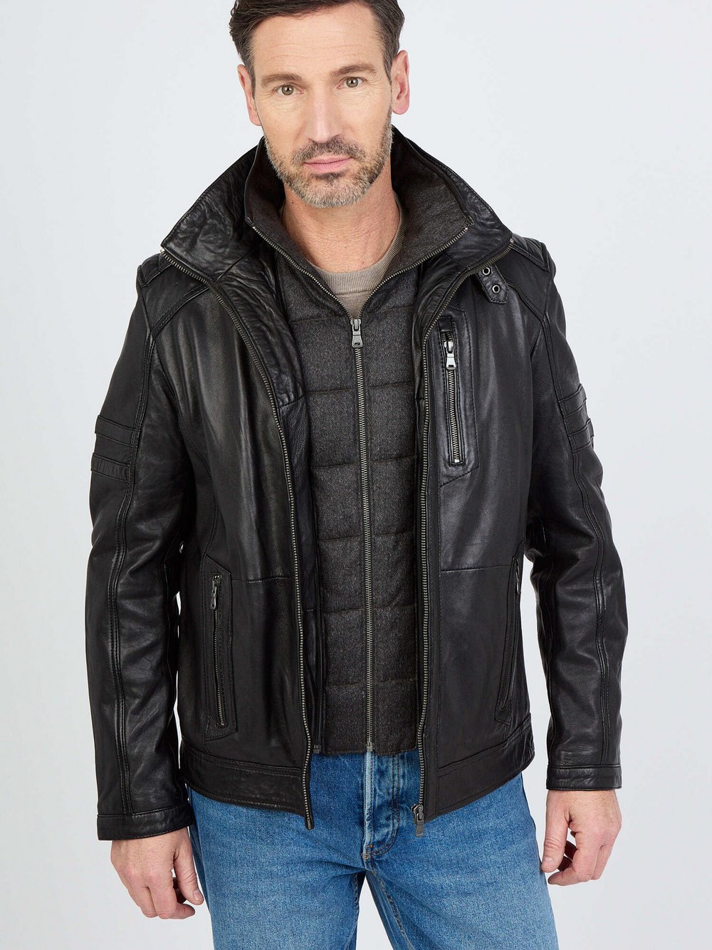 JCC Lederjacke Herren schwarz, 54