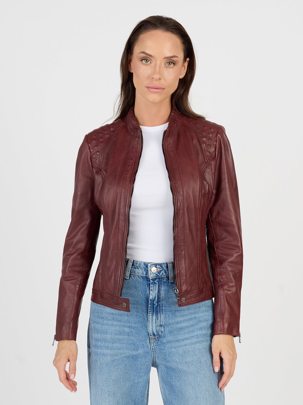 Thumbnail - JCC Lederjacke Damen rot, 38