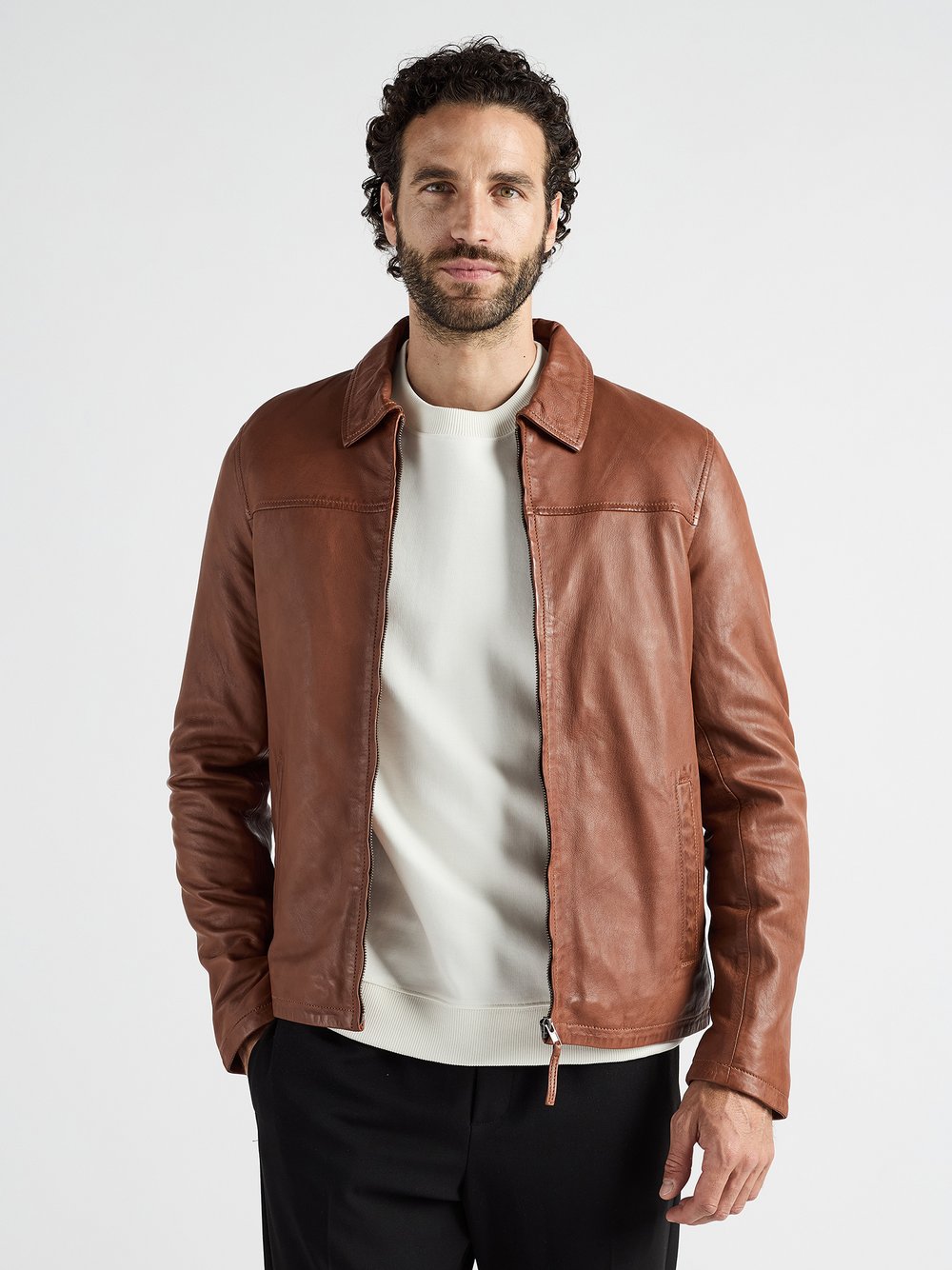Thumbnail - JCC Lederjacke Herren braun, 48