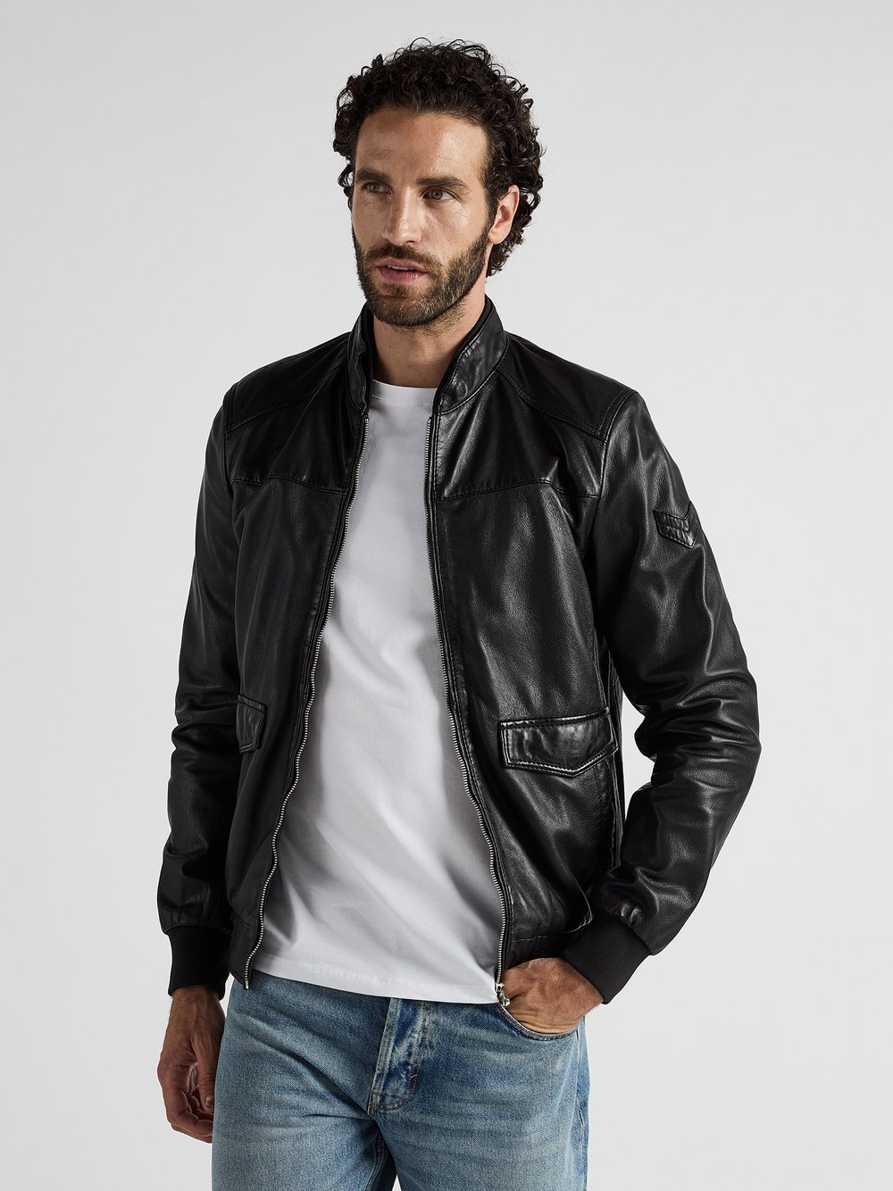 Thumbnail - JCC Lederjacke Herren schwarz, 50
