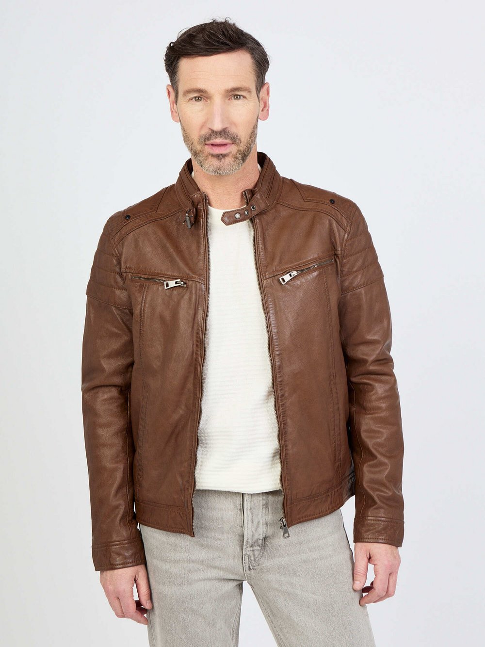 Thumbnail - JCC Lederjacke Herren braun, 52