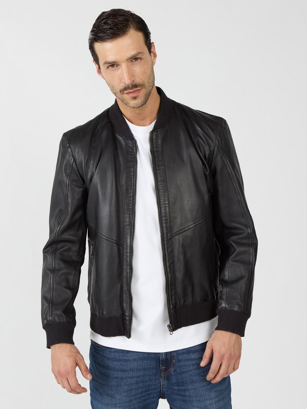 Thumbnail - JCC Lederblouson Herren schwarz, XXXL