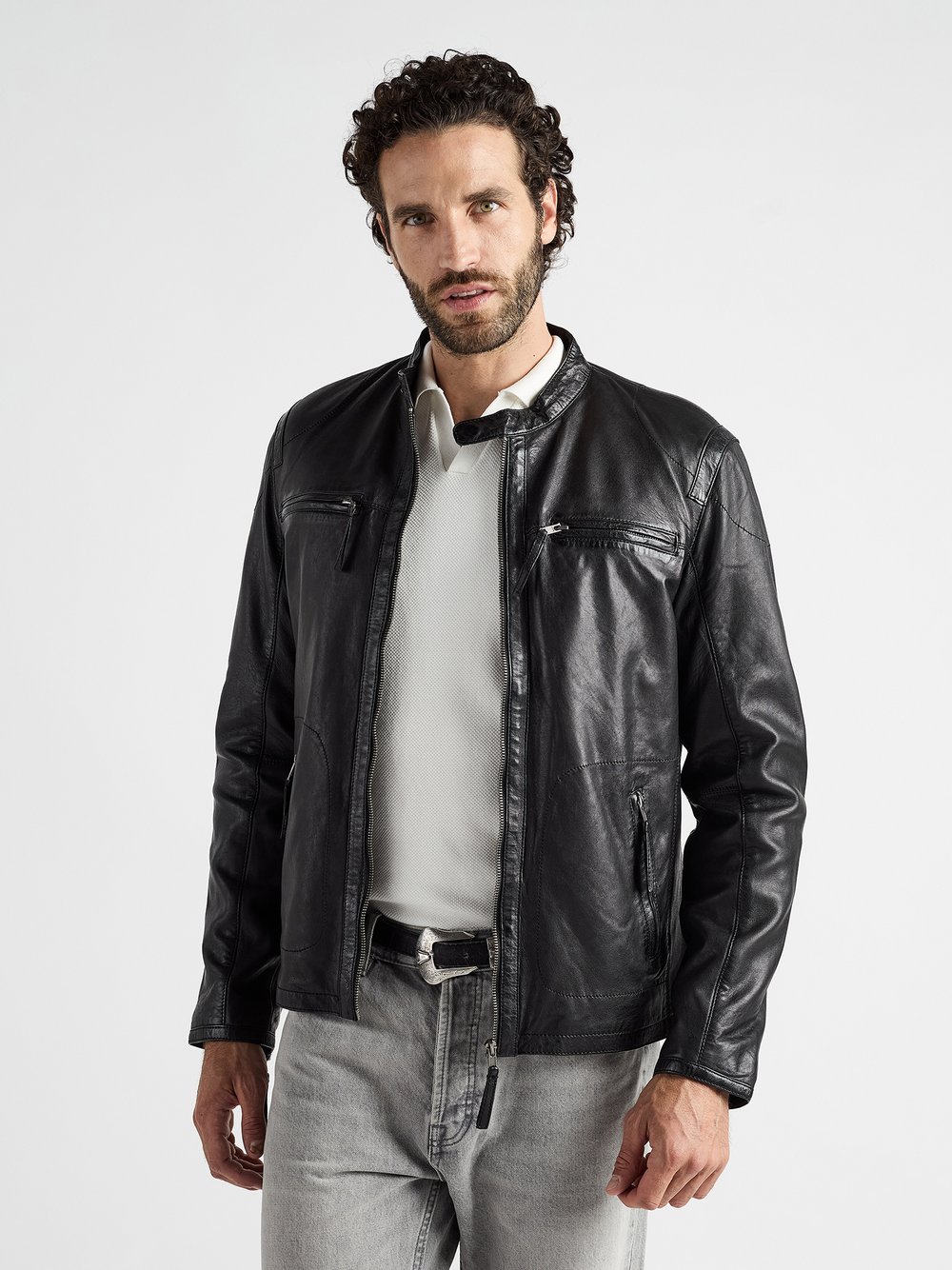 JCC Lederjacke Herren schwarz, S