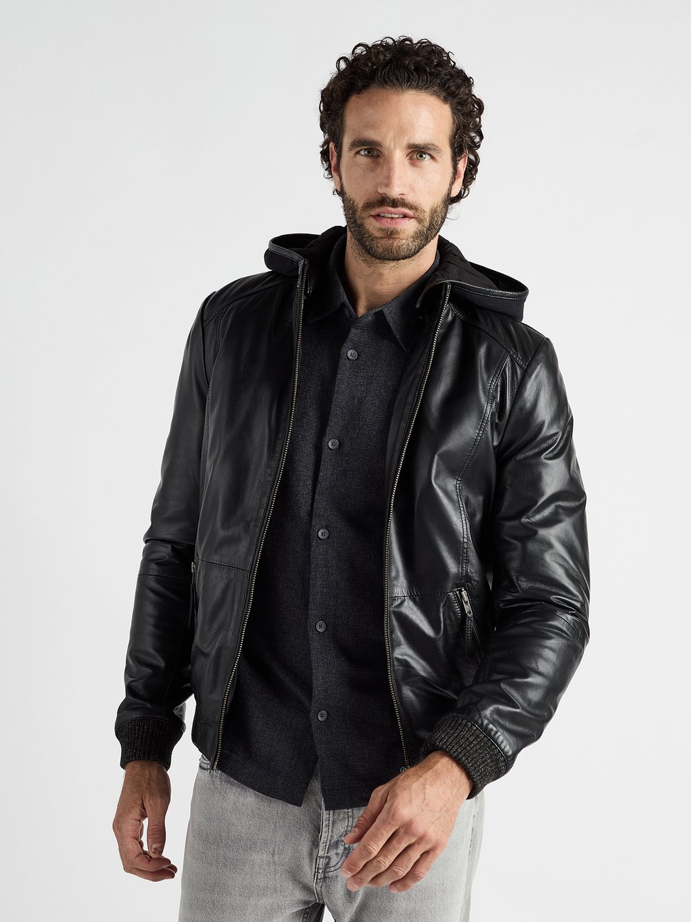 JCC Lederblouson Herren schwarz, L