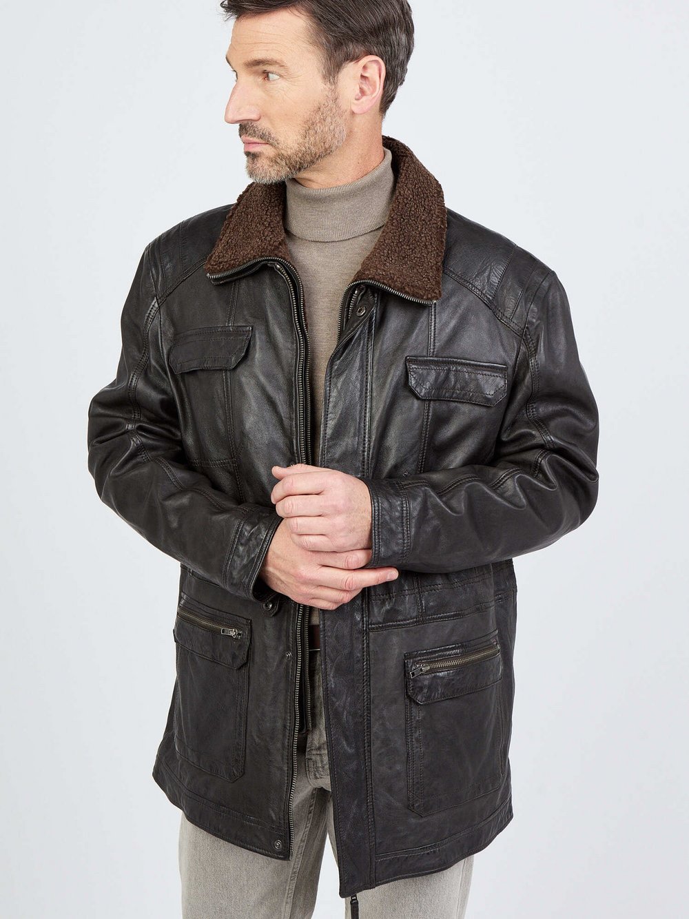 JCC Ledermantel Herren braun, 46
