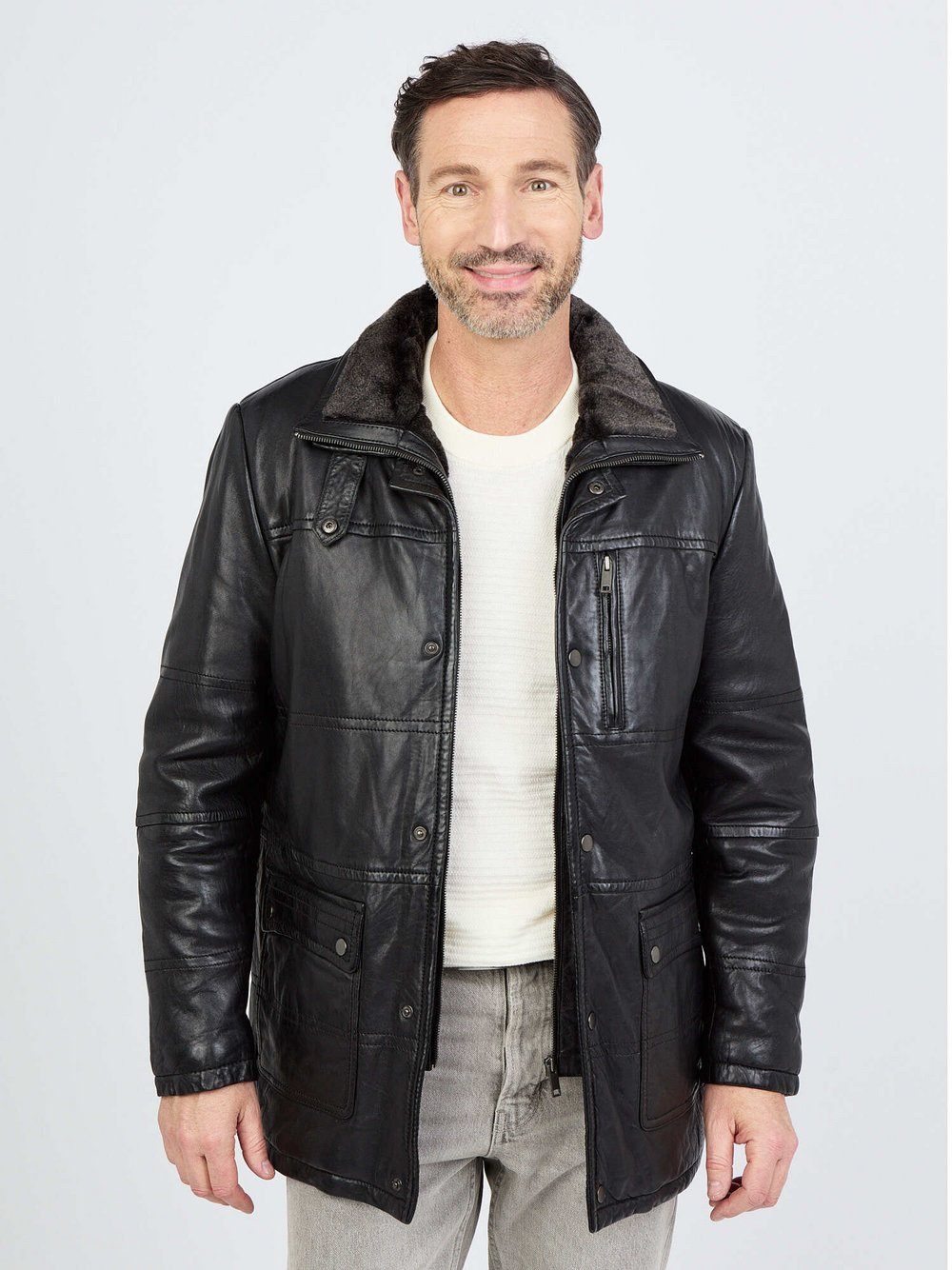 JCC Lederjacke Herren schwarz, 62