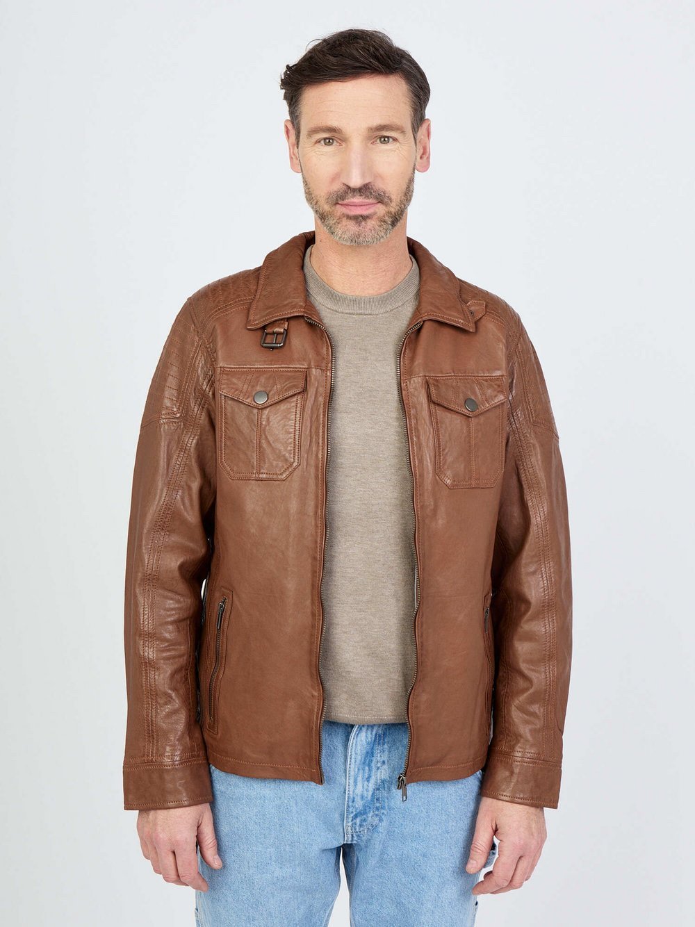 Thumbnail - JCC Lederjacke Herren braun, 6XL