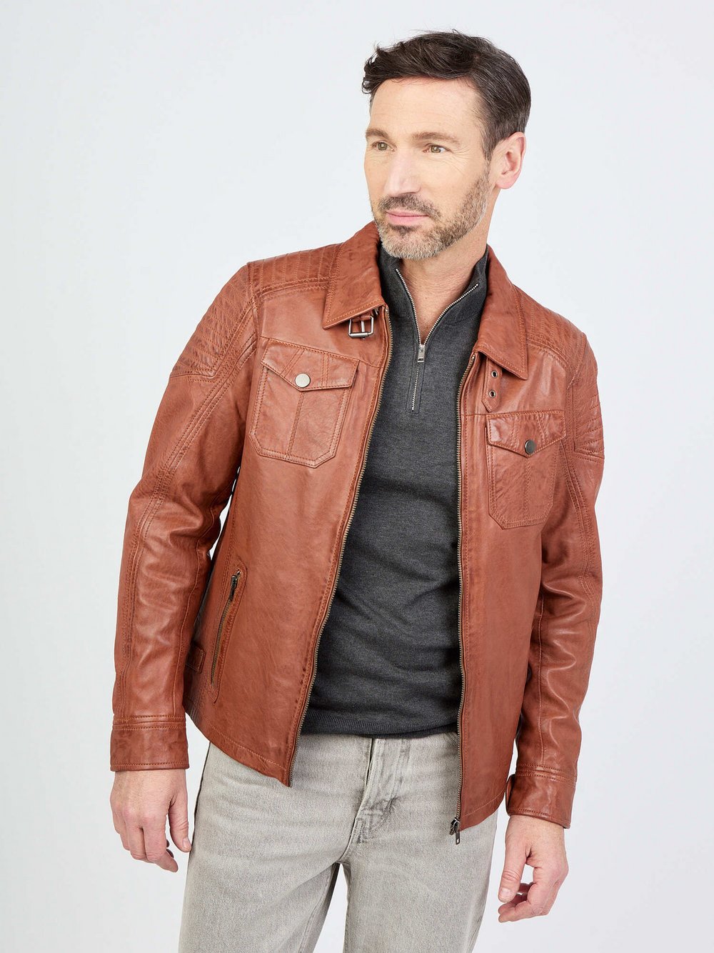 JCC Lederjacke Herren braun, XS
