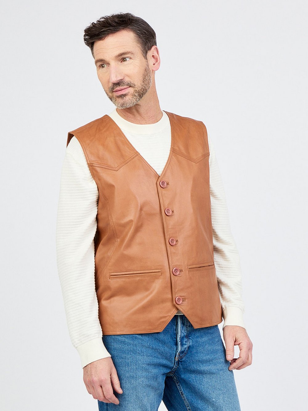 JCC Lederweste Herren braun, L