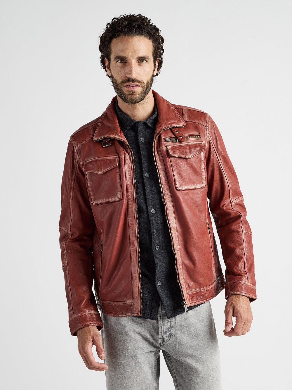 JCC Lederjacke Herren rot, 48