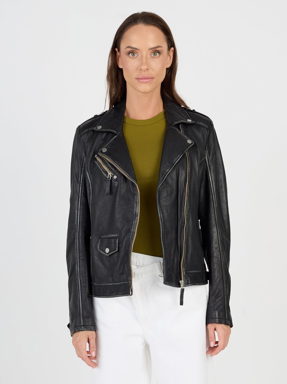 JCC Lederjacke Damen schwarz, 36