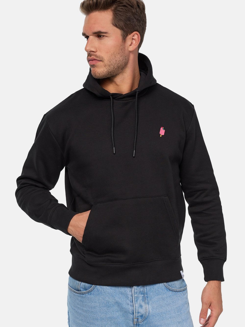 MIKON Hoodie Herren Baumwolle schwarz, L