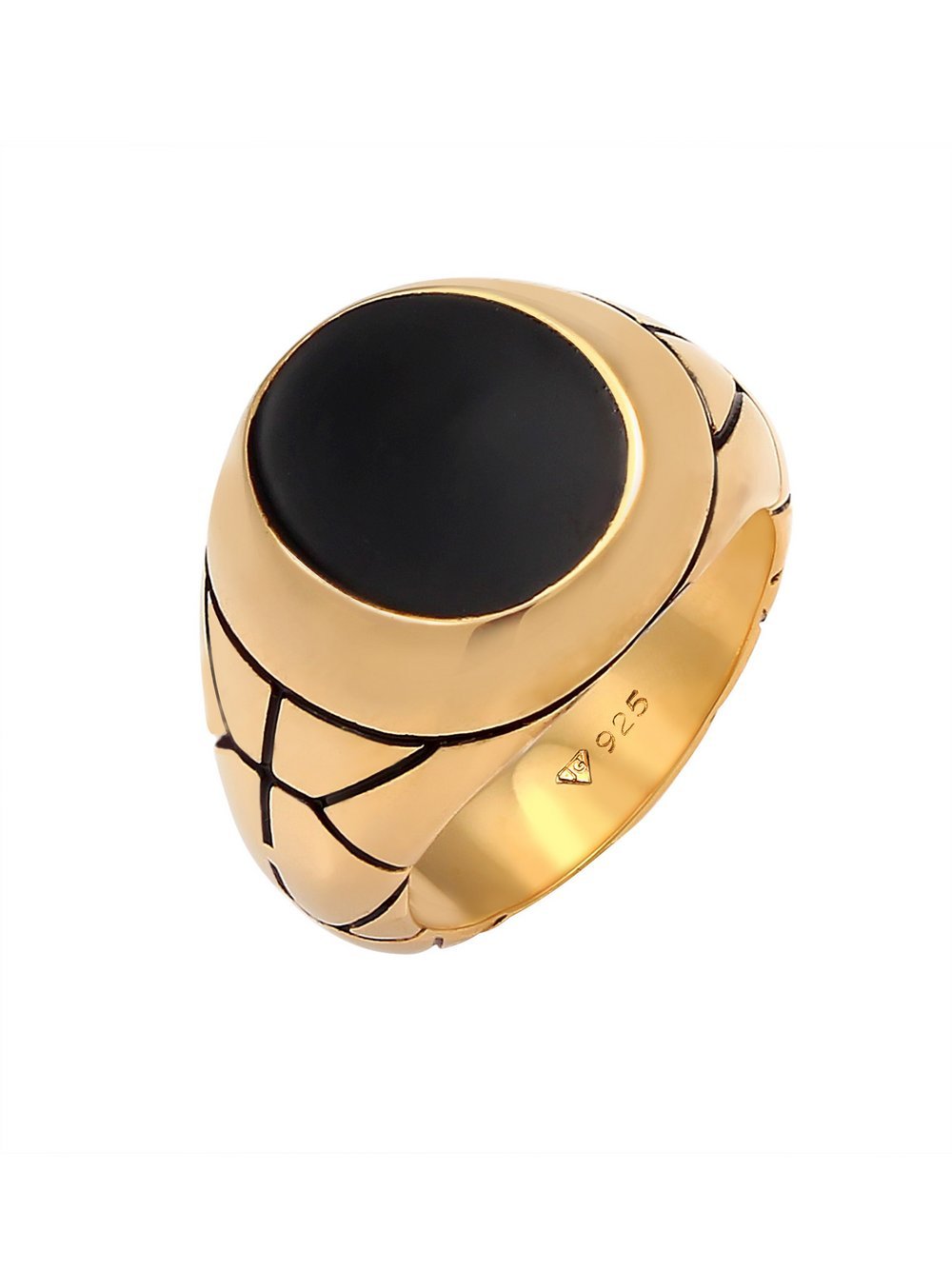 KUZZOI Ring Herren Sterlingsilber gold, 60