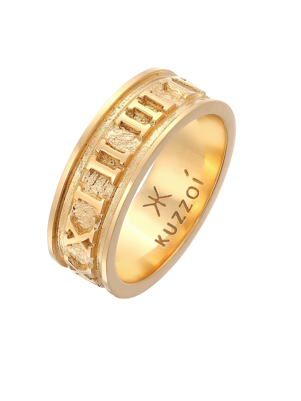 KUZZOI Ring Herren Sterlingsilber gold, 64