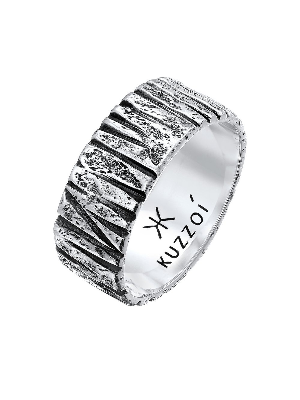 KUZZOI Ring Herren Sterlingsilber schwarz, 66