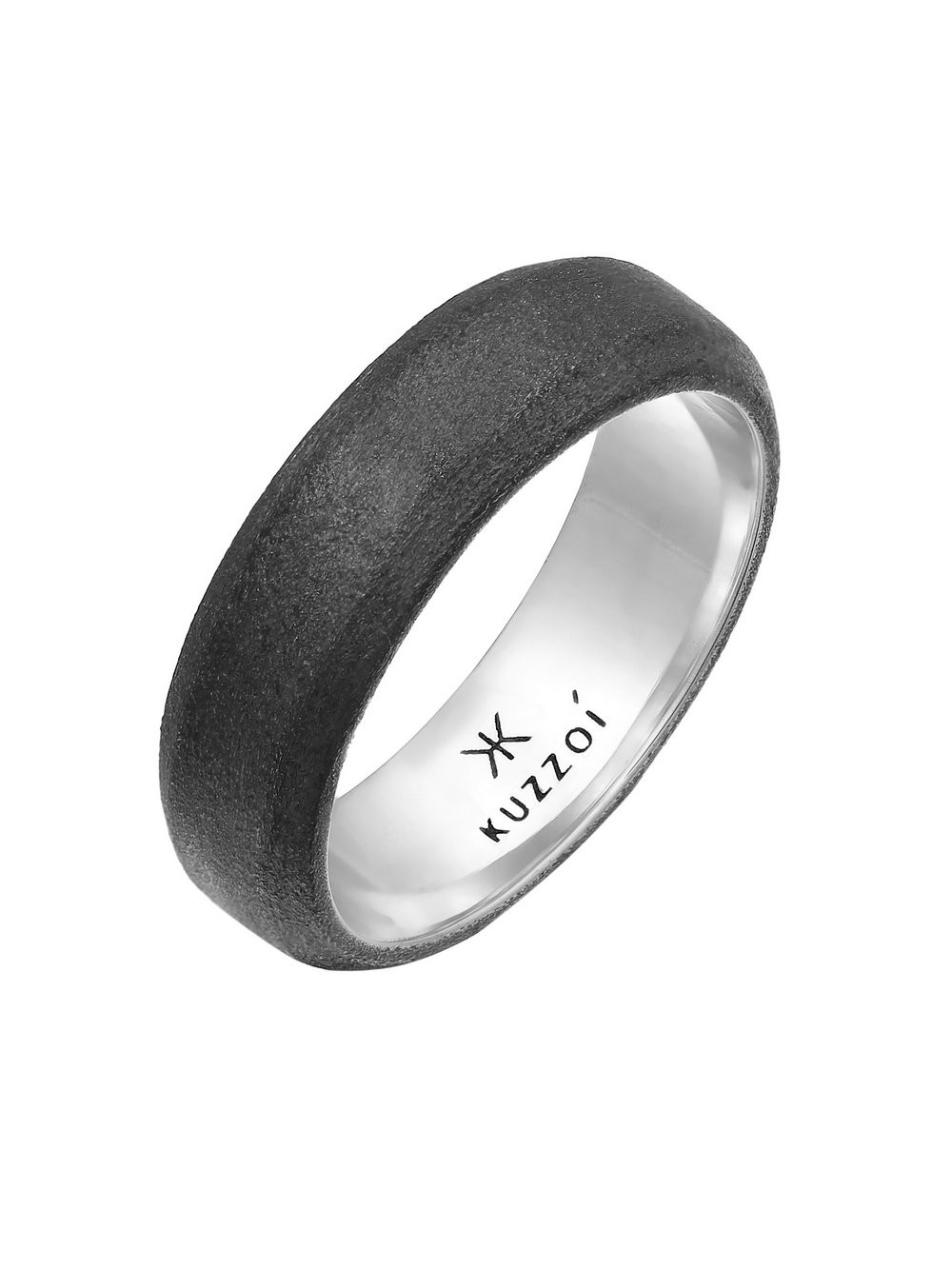 KUZZOI Ring Herren Sterlingsilber schwarz, 60