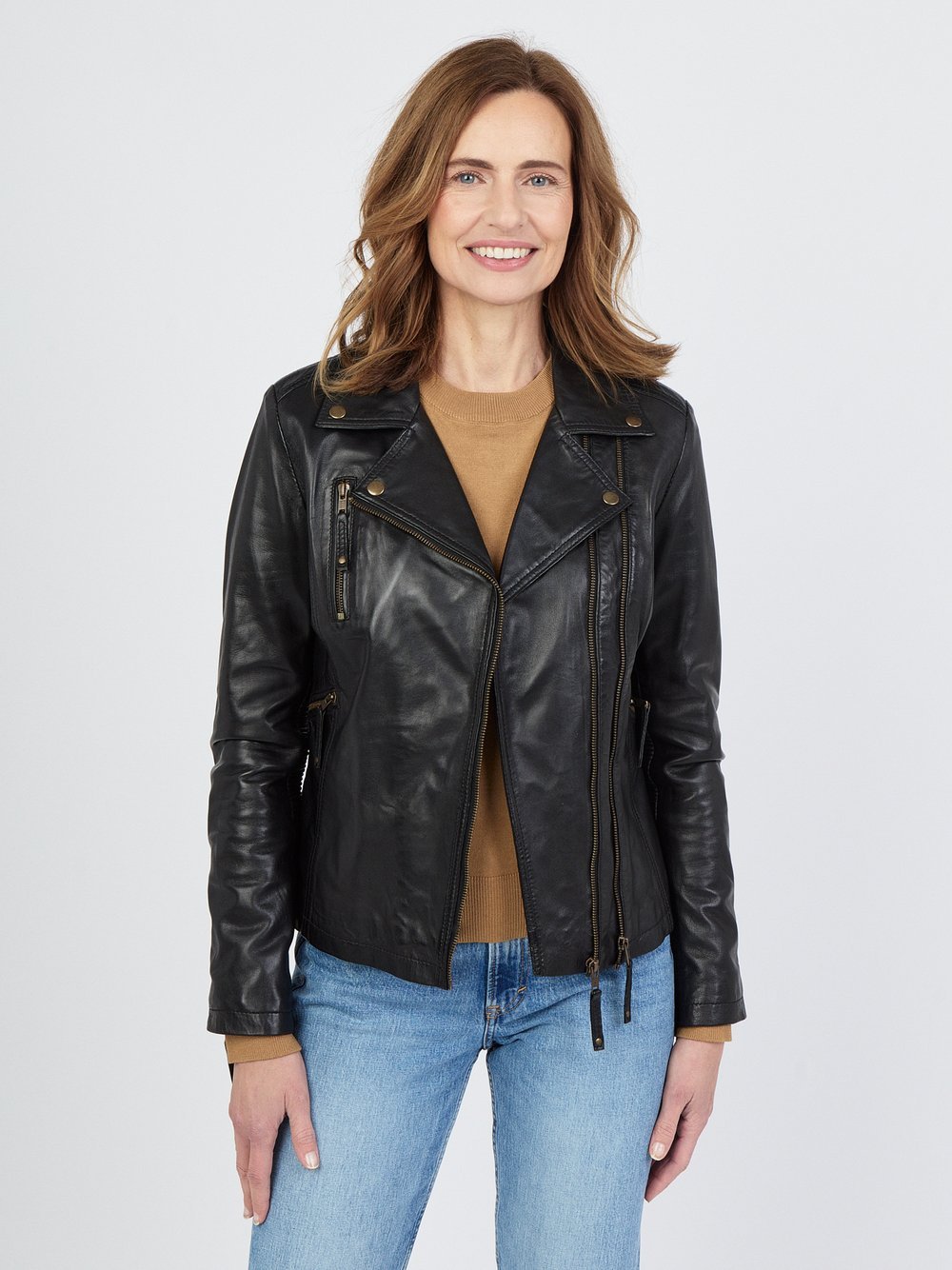 JCC Lederjacke Damen schwarz, 48
