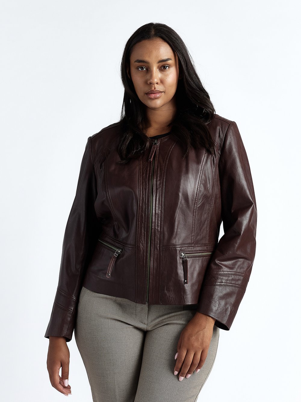 Thumbnail - JCC Lederjacke Damen rot, 48