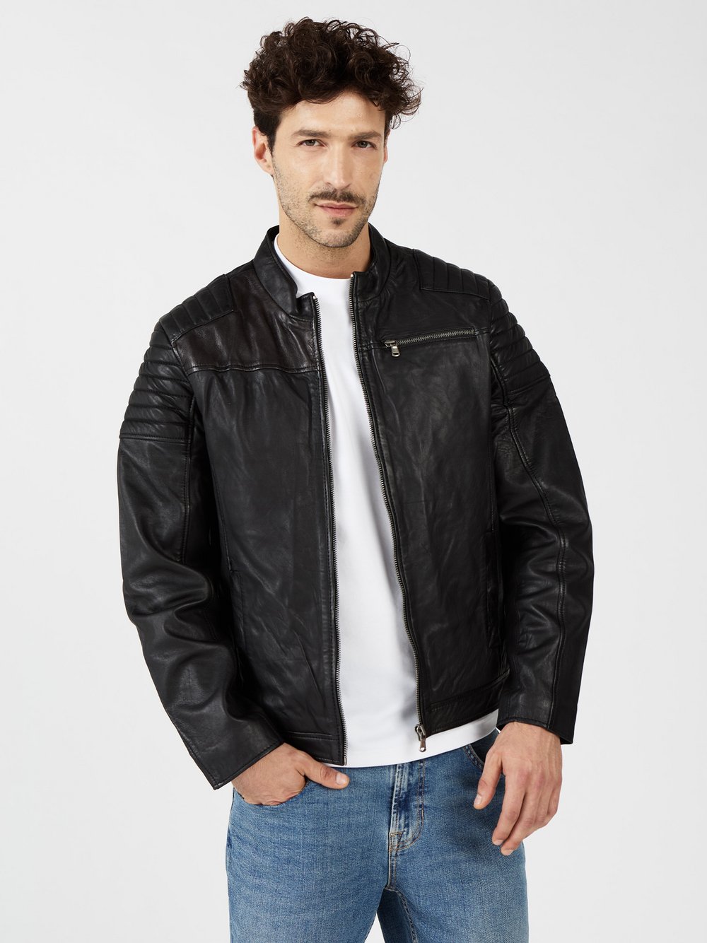 JCC Lederjacke Herren schwarz, XXL