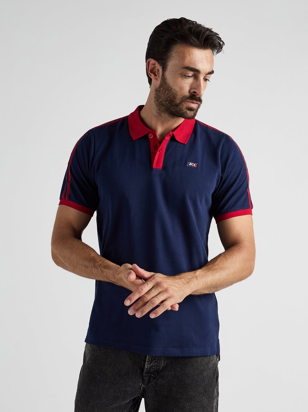 JCC Poloshirt Herren Baumwolle blau, M