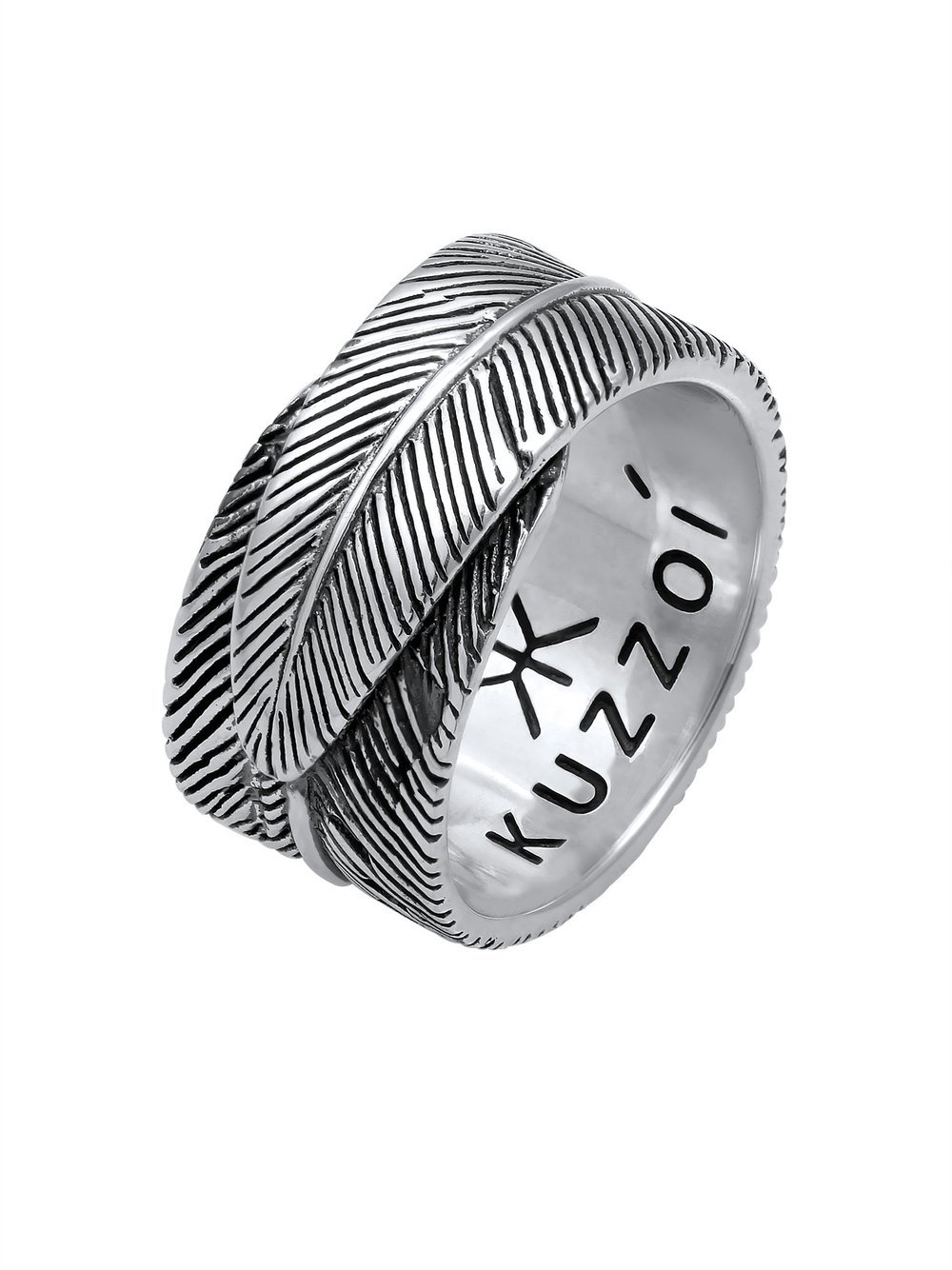 KUZZOI Ring Herren Sterlingsilber schwarz, 62