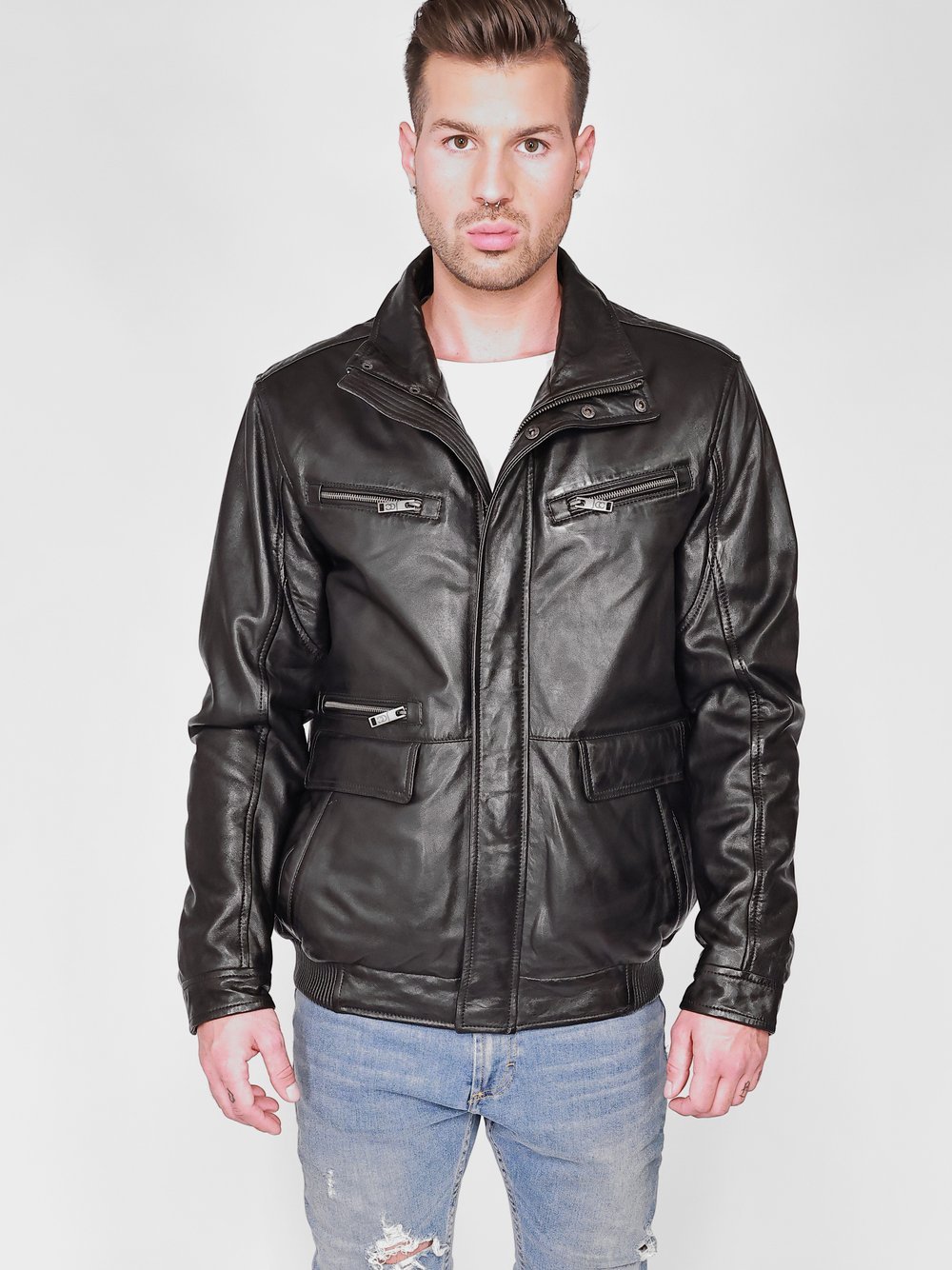 JCC Lederjacke Herren schwarz, 52