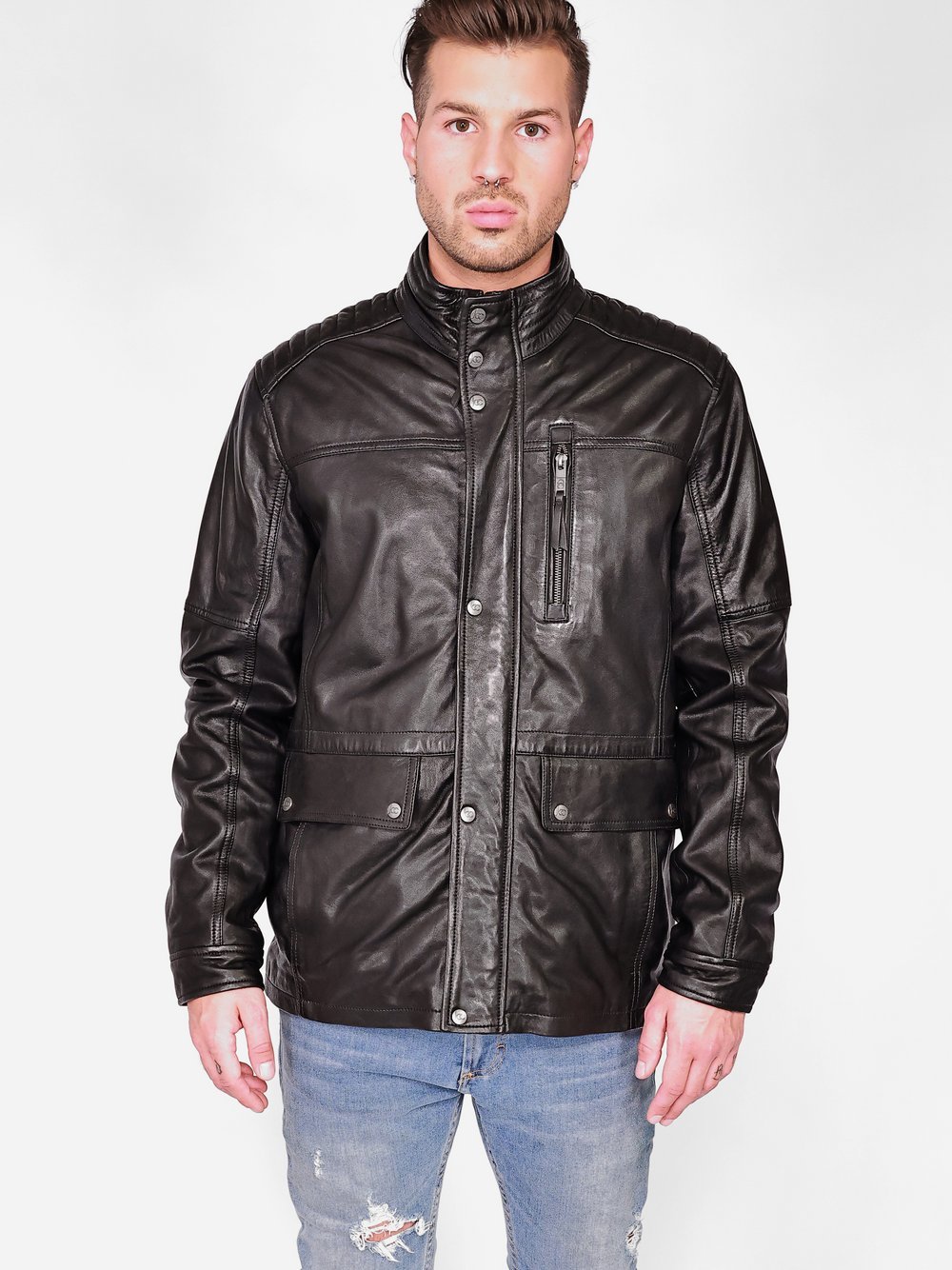 JCC Lederjacke Herren schwarz, 58