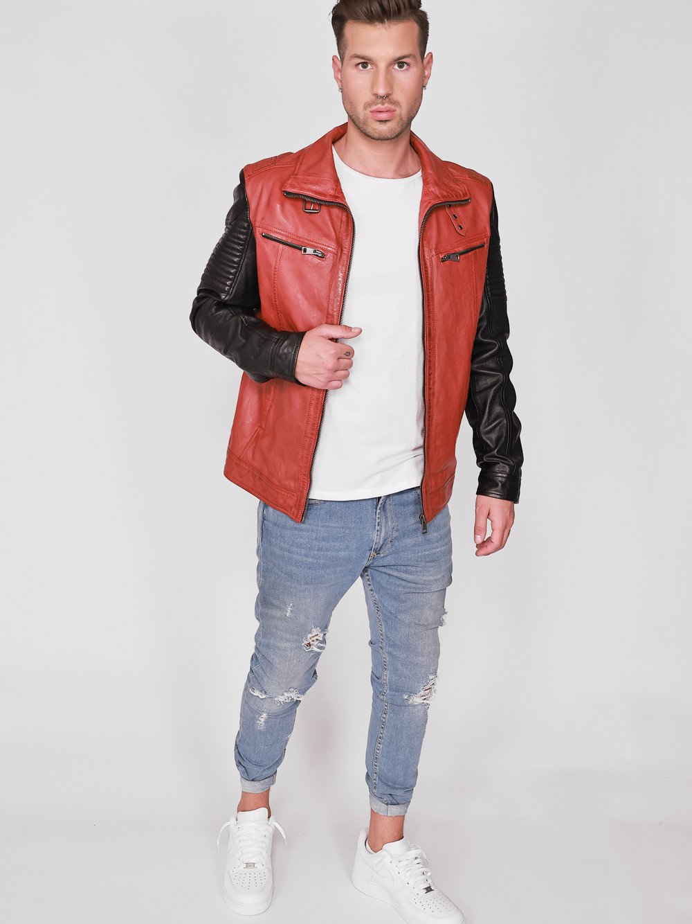 JCC Lederjacke Herren mehrfarbig gemustert, 56