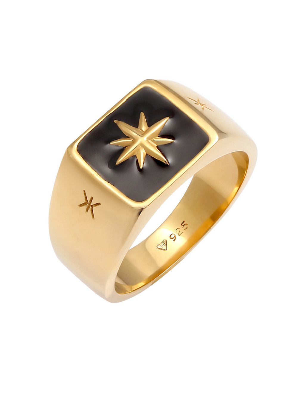 KUZZOI Ring Herren Sterlingsilber gold, 54