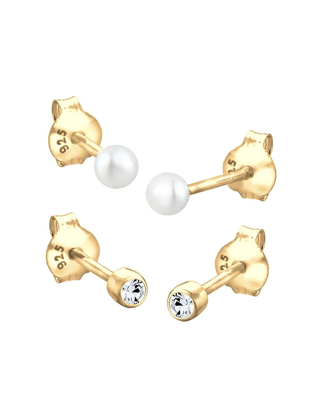 Elli Ohrringe Damen Sterlingsilber gold, ONE SIZE
