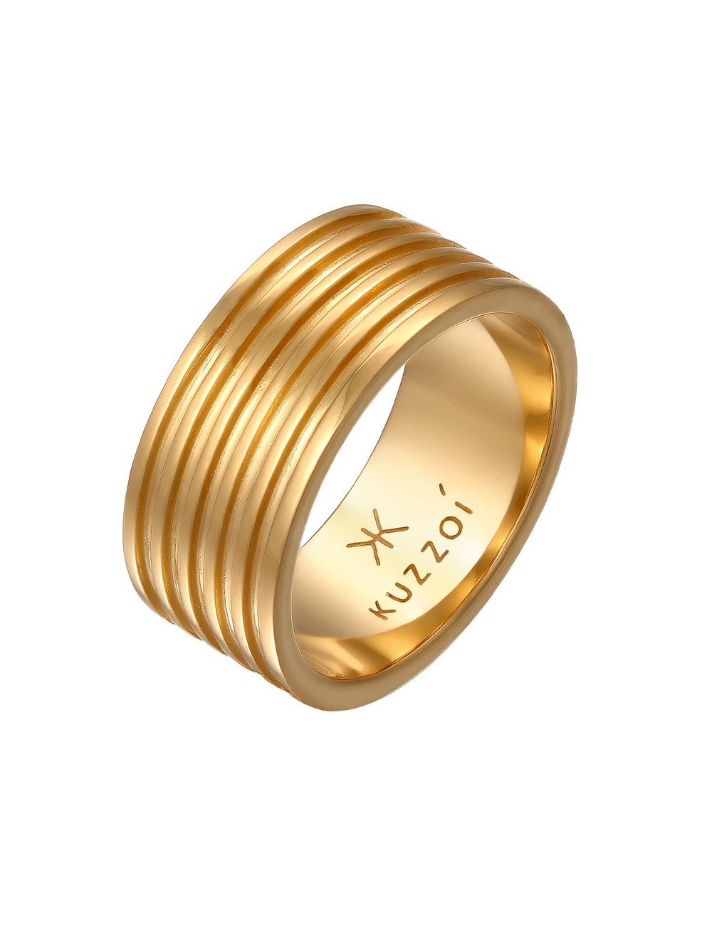 KUZZOI Ring Herren Sterlingsilber gold, 56