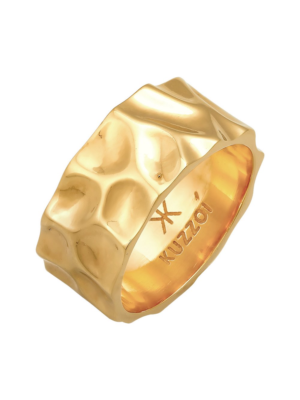 KUZZOI Ring Herren Sterlingsilber gold, 56