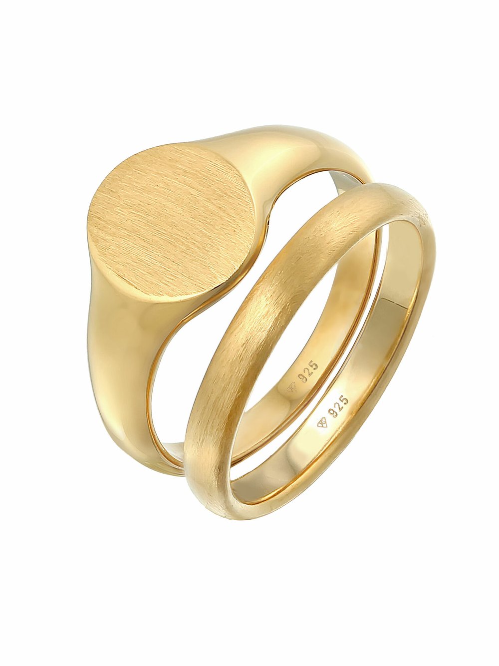 KUZZOI Ring Herren Sterlingsilber gold, 54