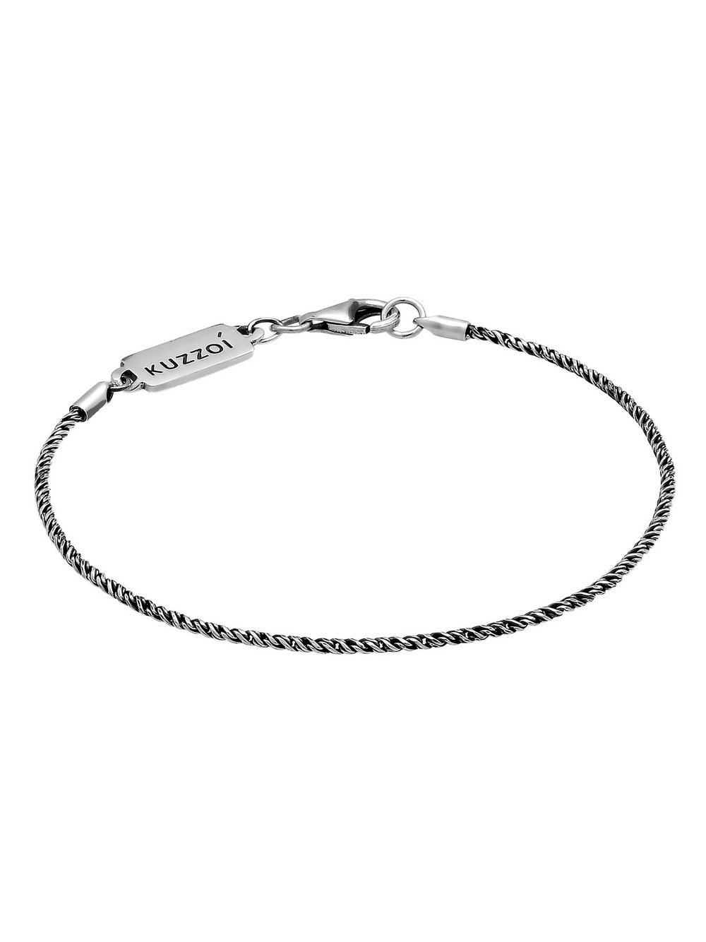 KUZZOI Armband Herren Sterlingsilber schwarz, 21