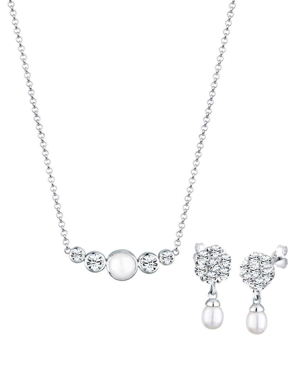 Elli PREMIUM Schmuckset Damen Sterlingsilber silber, 45