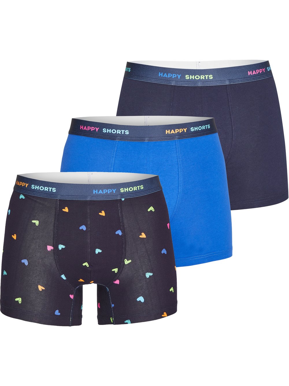 HAPPY SHORTS Retro Boxer  Herren Jersey blau bedruckt, XL