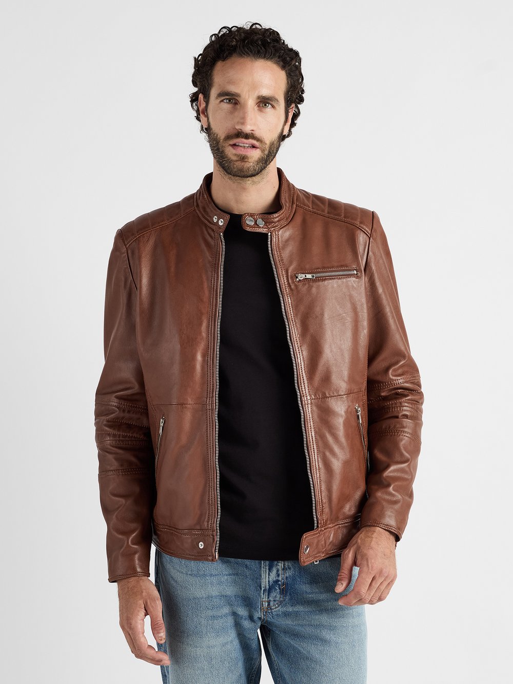 JCC Lederjacke Herren braun, S