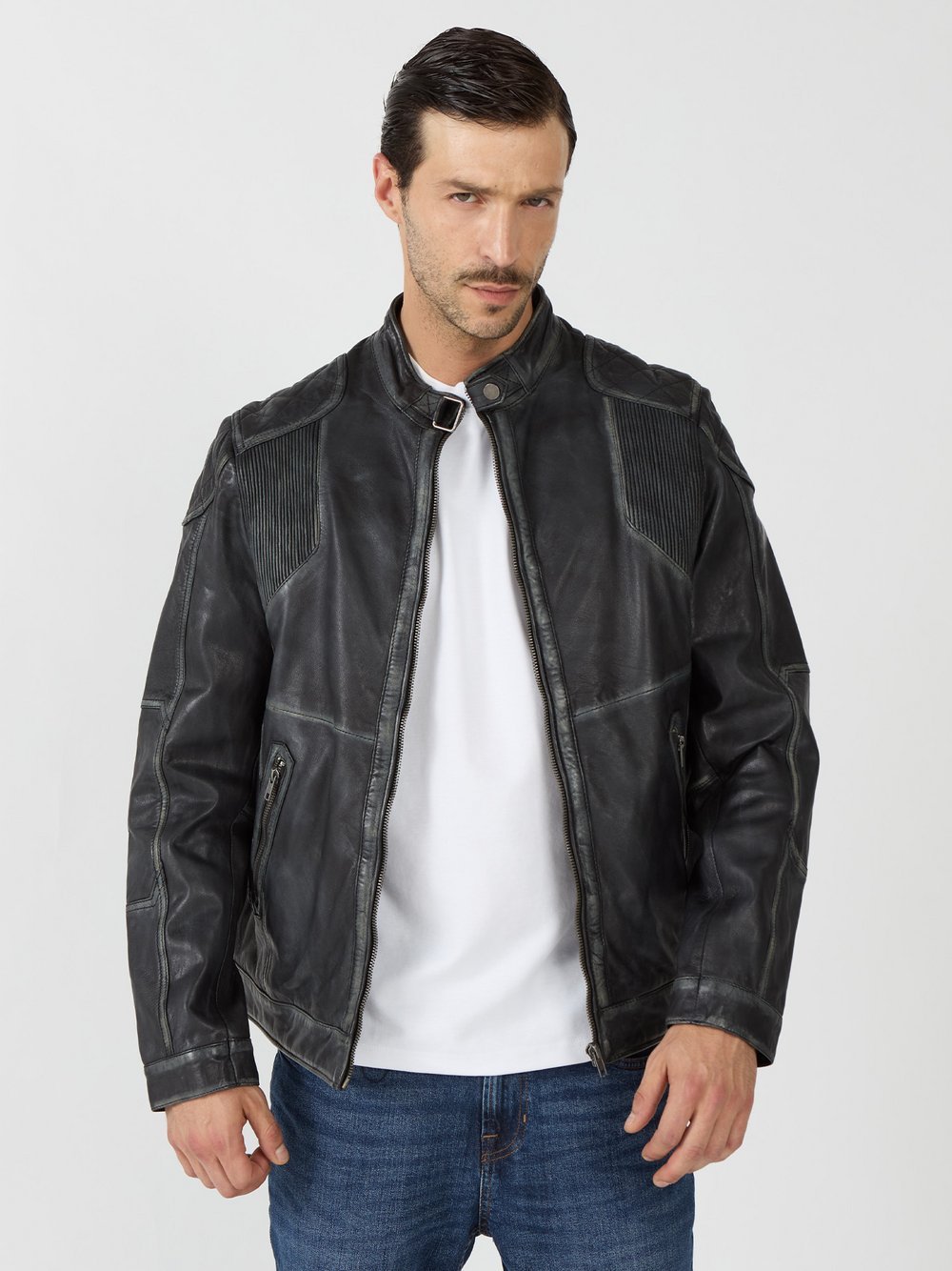JCC Lederjacke Herren schwarz, 5XL