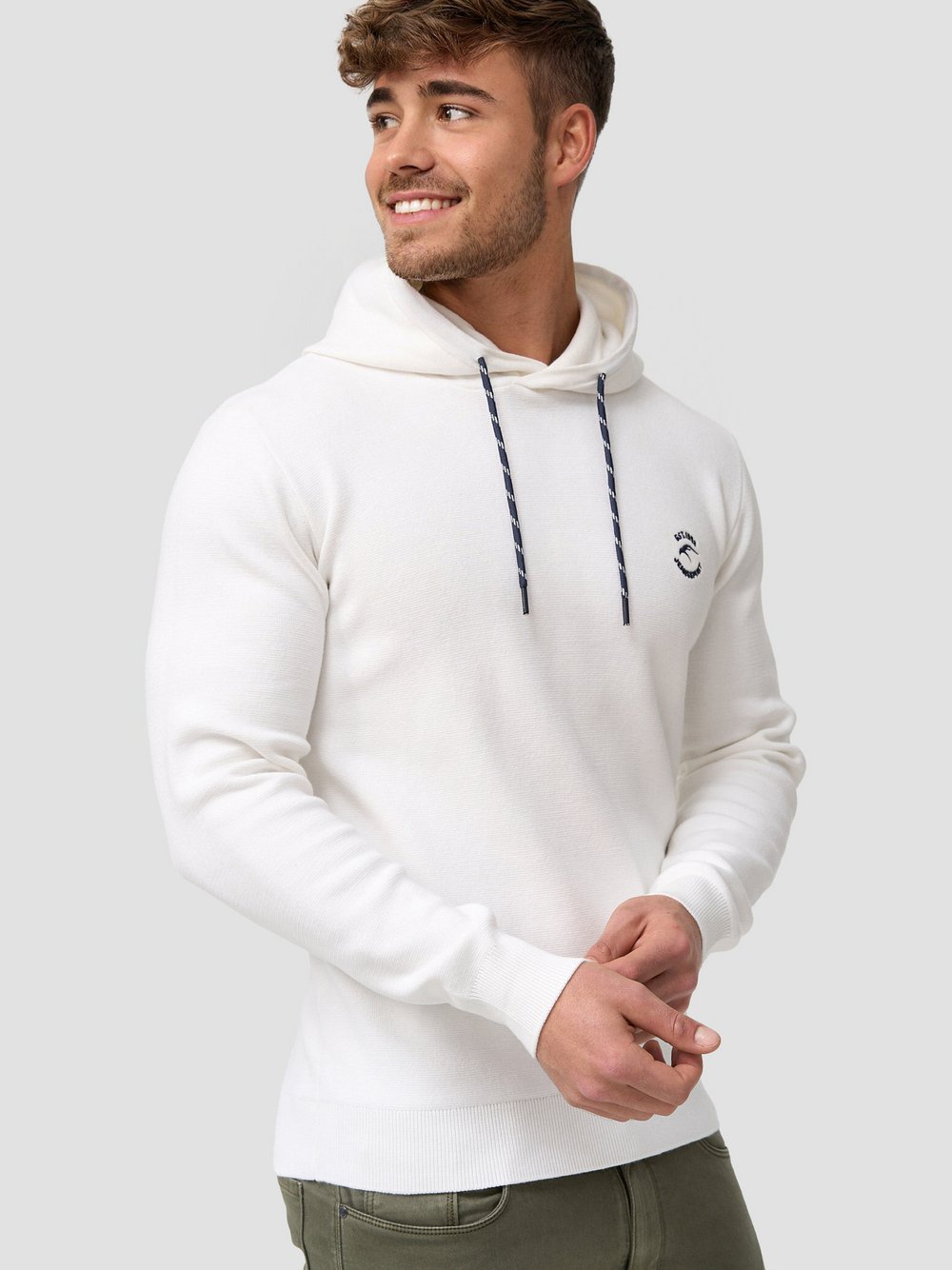 Indicode Kapuzenpullover Herren Baumwolle weiß, XXL