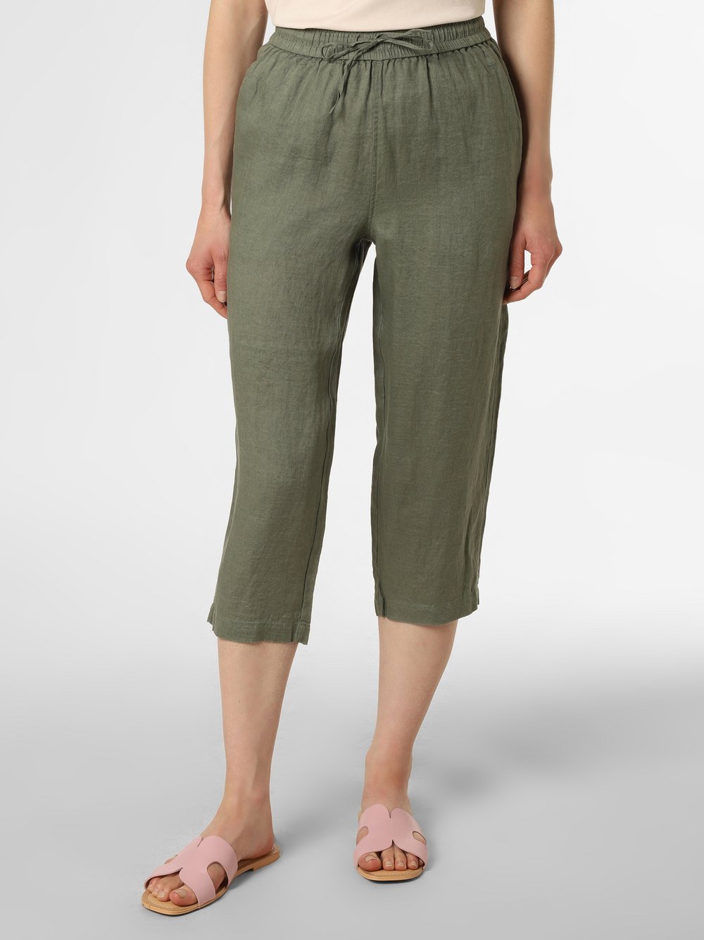 Fynch-Hatton - Damskie spodnie lniane, zielony